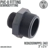 PROFEC Doppelnippel reduziert, pvc-u 3 Zoll AG x 2