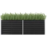vidaXL Garten-Hochbeet verzinkter Stahl rechteckig 240 x 80 x 77 cm Anthrazit 