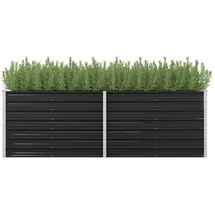 vidaXL Garten-Hochbeet verzinkter Stahl rechteckig 240 x 80 x 77 cm Anthrazit 