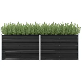 vidaXL Garten-Hochbeet verzinkter Stahl rechteckig 240 x 80 x 77 cm Anthrazit 