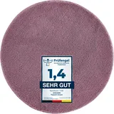 Andiamo Badematte Arezzo, Höhe 16 mm, rutschhemmend beschichtet, fußbodenheizungsgeeignet, schnell trocknend, Polyester, rund, Uni Farben, auch in rund und als 2er Set erhältlich lila rund | Ø 67 cm x 16 mm