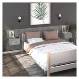 vidaXL Wand-Nachttische 2 Stk. Betongrau