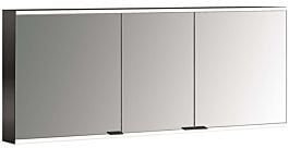 Emco prime Aufputz-Lichtspiegelschrank 949713548 1600x700mm, 3-türig, schwarz/spiegel