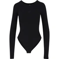 URBAN CLASSICS Ladies Stretch Jersey Longsleeve Body Black 4XL - schwarz,