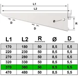 PRIOstahl® Regalträger 10 Stück - 370mm silber 2-Reihig Regalsystem für Wandschiene Regalhalter
