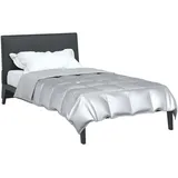 vidaXL Sommerdecke Silber 135 cm Satin und Mikrofaser