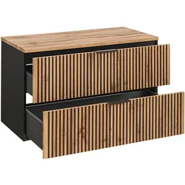 petits-meubles Waschtischunterschrank 100,6 x 55 x 44 cm Schwarz