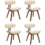 vidaXL Esszimmerstuhl Kunstleder creme 4er Set