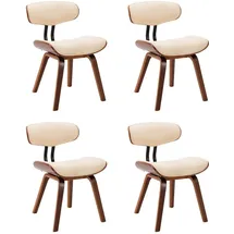vidaXL Esszimmerstuhl Kunstleder creme 4er Set