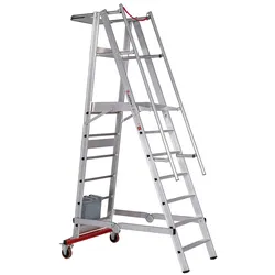 Euroline Premium 32778 Podestleiter fahrbar, klappbar 7 Stufen