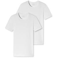 SCHIESSER Herren T-Shirt mit Stretch-Anteil im 2er-Pack, Weiss, XL