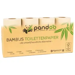 pandoo Bambus Toilettenpapier natur (8 Rollen)