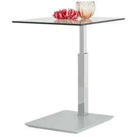 Sofa.de Beistelltisch auf Rollen höhenverstellbar silber 47 x 47 cm