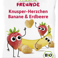 Erdbär Freche Freunde Bio Knusper-Herzchen Banane & Erdbeere 30 g