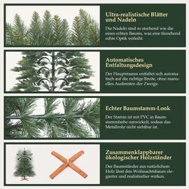 salcar Weihnachtsbaum 210 cm mit Holzständer, Pvc, Realistisch