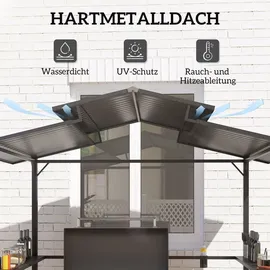 Outsunny Grillpavillon 2,5 x 1,6 m Schwarz
