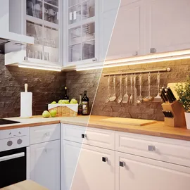 ledscom.de 2er Set LED Unterbau-Leuchten Rigel, je 57,3cm - Farbtemperatur einstellbar /, 16,656W, je 830lm