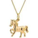 HOPLO Kreuzanhänger Anhänger Pferd 333-8 Karat Gold mit vergoldeter Silberkette 55 cm, Made in Germany 55 cm Unisex