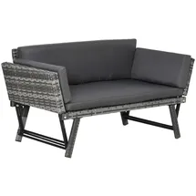 Outsunny Gartensofa 129 x 63 x 67 cm Grau
