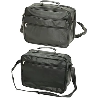 Sotala Echt Leder Herren Arbeitstasche Umhängetasche Herrentasche Schultertasche Messenger Flugbegleiter in Schwarz