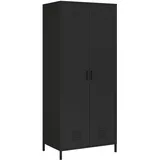 [en.casa] Kleiderschrank Seinäjoki 76 x 180 x 50 cm Schwarz