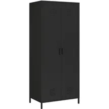 [en.casa] Seinäjoki Kleiderschrank 180 x 76 x 50 cm Schwarz