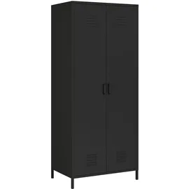 [en.casa] Seinäjoki Kleiderschrank 180 x 76 x 50 cm Schwarz