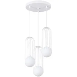 SOLLUX LIGHTING Pendelleuchte "Pendelleuchte BRINA 3P Weiß", weiß, H: 115cm, Lampen, Streulicht