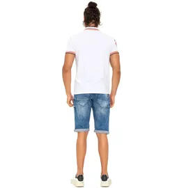 Cipo & Baxx CIPO & BAXX, Herren, Gr. 32, N-Gr, blau (blau used), Denim/Jeans, Obermaterial: 98% Baumwolle, 2% Elasthan, Abriebeffekte, regular fit kniefrei, Jeans Jeansshorts, Baumwollmischung, regular fit