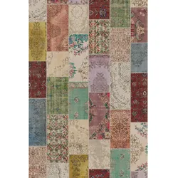 Bamyum Afra Bedruckter 120x180 Teppich Chenille-Druck Maschinell Hergestellt