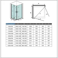 BxTxH: 120x90x195cm NANO Sicherheitsglas Duschkabine&Duschwand&Duschtür&Scharniertür&Nischentür