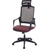 MCW Bürostuhl MCW-J52, Drehstuhl Schreibtischstuhl, ergonomisch Kopfstütze, Kunstleder bordeaux-rot
