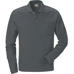 Langarm Polo-Shirt "7393 PM" - M - dunkelgrau