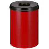 POV Abfallsysteme Sicherheitspapierkorb, selbstlöschend, Stahl, 30 Liter, rot, schwarz