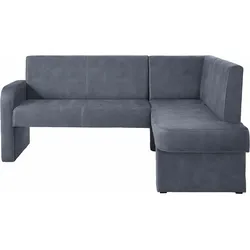 Eckbank HOME AFFAIRE "Umag", blau, B:190cm H:89cm T:140cm, Massivholz, Holzwerkstoff, Polyester, Sitzbänke, Sitz und Rücken gepolstert, verschiedene Qualitäten