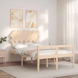 vidaXL Seniorenbett mit Kopfteil Massivholz