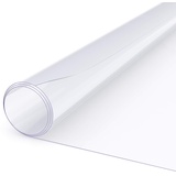 Transparente Tischdecke Schutzdecke Glasklar Durchsichtig Klarsichtfolie 0,3mm Klar Rund 120cm mit Saum - Eingefasst