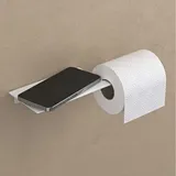 doporro Toilettenpapierhalter Kleben mit Ablage, Klopapierhalter ohne Bohren & mit Bohren, Klorollenhalter für Badezimmer, Elegante und Langlebige,