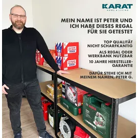 Karat Schwerlastregal Stahl 180 x 90 x 40 cm schwarz 2er Set