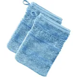 CAWÖ Noblesse Uni 1001 Waschhandschuh 16 x 22 cm mittelblau