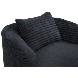 Mendler Sessel HWC-P18 Cord 370 g/m2 70 x 80 x 80 cm Dunkelgrau mit Kissen