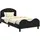 vidaXL Kinderbettgestell mit Kopfteil Schwarz 90 x 190 cm Samt
