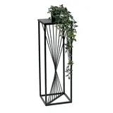 DanDiBo Ambiente DanDiBo Blumenhocker Metall Schwarz Eckig 70 cm Blumenständer Beistelltisch Blumensäule Design Modern Pflanzenständer Pflanzenhocker -