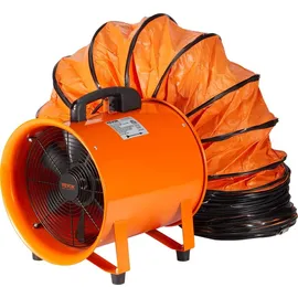 Vevor Bauventilator Baugebläse 2810 U/min Baulüfter Gebläse 1214 L/s (2574 CFM) Axiallüfter 10 m Schlauch Axialgebläse 79 dB Geräuschpegel Industrielüfter IP44