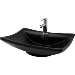 LuxeBath Keramik Waschbecken Waschtisch Waschschale Aufsatzwaschbecken 610x455x185 mm
