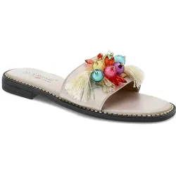 Goldene Pantoletten S.Barski Modische Sommerschuhe, 40