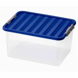 Heidrun Europlastic HEIDRUN Clipbox mit Deckel 52 x 36,5 x 26 cm 12-tlg. blau