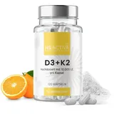 HS ACTIVA Vitamin D3 K2 Hochdosiert - Vitamin D3 10000 IE für 1200 Tage - D3 K2 Kapseln Hochdosiert aus Deutschland - Vitamin D K2 Vegan ohne Zusätze - K2 D3 - Vitamin D Hochdosiert - 120 Kapseln