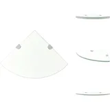 Vidaxl - Eckregale 2 Stk. mit Verchromten Halterungen Glas Transparent - Wandregal - Eckregal - Glasregal - Regalset - Wohnwandregal