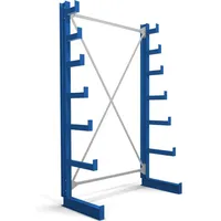Stier Kragarmregal einseitig 1 Feld mit 6 absteigenden Ebenen 1300x2000x500mm enzianblau